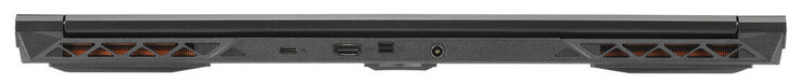 Achterkant: USB 3.2 Gen 2 (USB-C), HDMI 2.1, Mini Displayport 1.4, AC-adapter