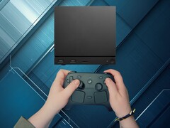 De Steam Controller, afgebeeld samen met de Steam Machine