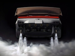 De stuwraketten van de Tesla Roadster 2 in actie.
