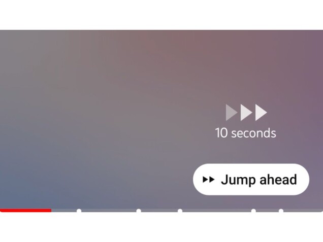 De nieuwe 'Spring vooruit'-knop van YouTube Premium op Android (Bron: YouTube)