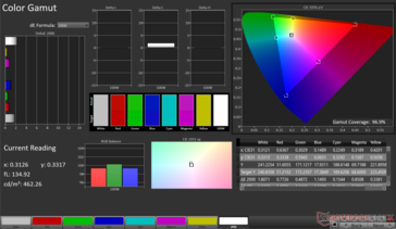 sRGB-kleurengamma: 96,9% dekking