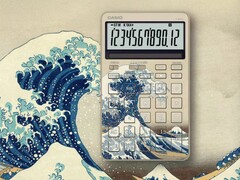 De op Casio Hokusai-geïnspireerde JF-M200-TJ rekenmachines (foto) worden naar verwachting wereldwijd uitgebracht. (Afbeeldingsbron: Casio)