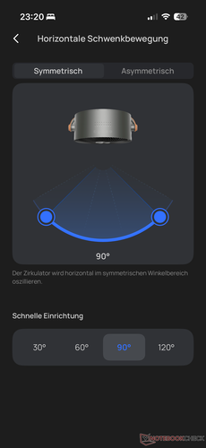 Oscillatie instellen