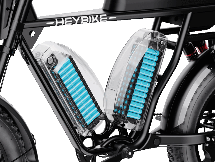 De Heybike Saturn biedt de optie voor een dubbel batterijpakket