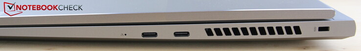 Rechts: 2x USB-C 3.2 Gen 2 incl. DisplayPort 1.4 en Power Delivery 3.0, Kensington