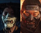 Atsu (links) uit Ghost of Yōtei en Jin Sakai (rechts) uit Ghost of Tsushima dragen opvallende maskers in oni-stijl die hun transformatie in gevreesde legendes symboliseren. (Afbeeldingsbron: Sucker Punch Productions)