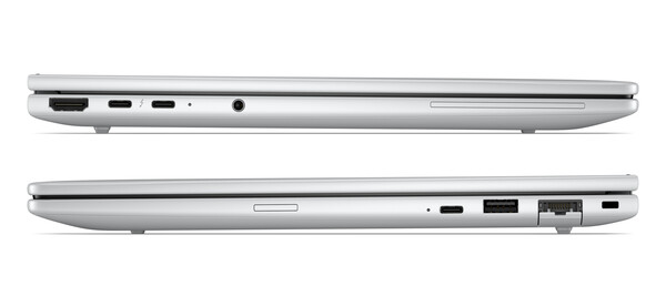 De EliteBook 8 G2a 14 met zijn optionele RJ45-ethernetverbinding.