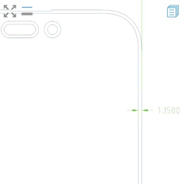 Uitgelekte CAD-tekeningen voor de iPhone 16 Pro Max suggereren dunnere randen. (Bron Instant Digital op Weibo)