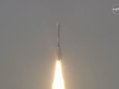De draagraket van NISAR stijgt op van het Satish Dhawan Space Center (Afbeeldingsbron: ISRO)