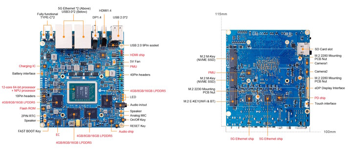 De Raspberry Pi 5-concurrent heeft in totaal drie M.2-sleuven (Afbeelding bron: Orange Pi)