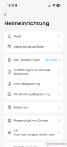 Menu ‘Instellingen’