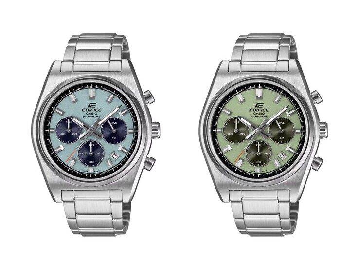 De Casio Edifice EFB-730D-2BV (links) en EFB-730D-3AV (rechts) horloges. (Afbeeldingsbron: Casio, bewerkt)