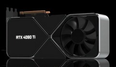 De RTX 4090 Ti Founders Edition zou even groot kunnen zijn als zijn voorganger, maar met een dikkere heatsink om rekening te houden met een verhoogde TGP. (Afbeelding bron: Moore&#039;s Law is Dead)