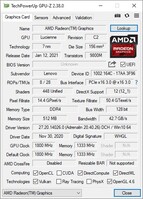 Lenovo IdeaPad Flex 5 GPU-Z: GPU-infotabblad