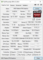 Lenovo IdeaPad Flex 5 GPU-Z: GPU-infotabblad