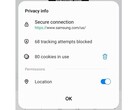 Samsung Internet 19.0 Beta Privacy-infomenu (Bron: Samsung Newsroom Zuid-Korea)