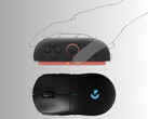 Switch 2 Joy-Cons afgebeeld boven gamingmuis (Afbeelding bron: Nintendo of America, Logitech met bewerkingen)