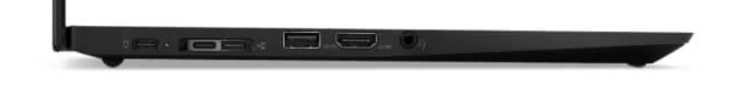 Links: USB-C (3.1 Gen.2), SideDock CS18 (USB-C (3.1 Gen.2) & Gigabit-Ethernet via adapter), USB-A (3.1 Gen.1), HDMI 2.0, 3.5-mm stereo jack (foto: Lenovo)