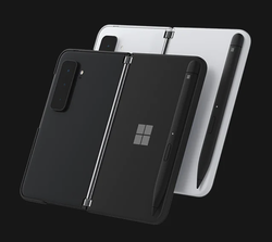Microsoft Surface Duo 2 in Obsidian en Glacier
