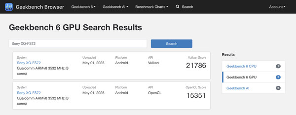 (Afbeeldingsbron: Geekbench)