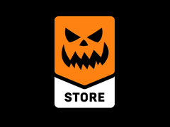 De Epic Games Store heeft deze week twee games met een horrorthema afgeprijsd om Halloween 2025 te vieren, logo afgebeeld. (Afbeeldingsbron: Epic Games Store)