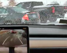 Tesla Model Y parkeert automatisch in de sneeuw (Afbeelding: Space Cat/X)
