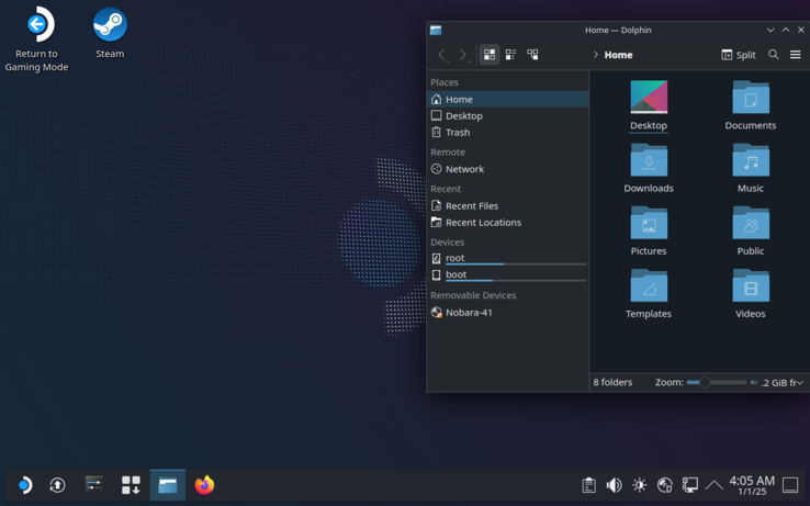 nobara linux stoom dekmodus screenshot