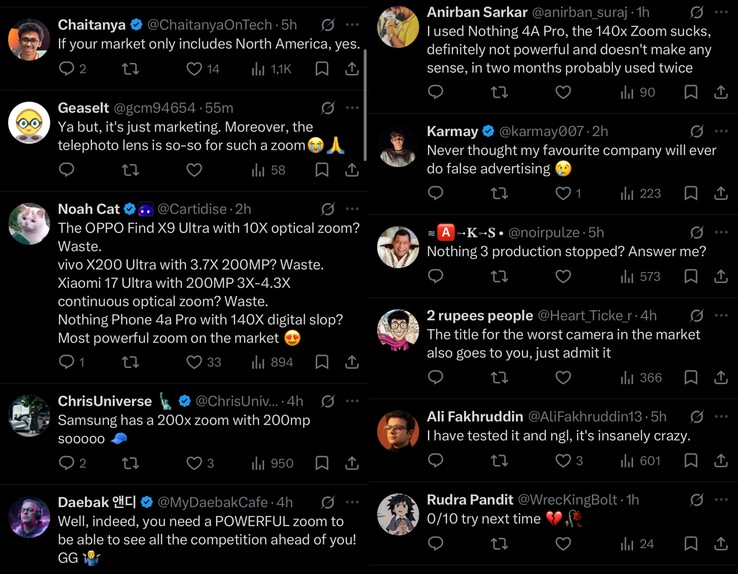 De reacties op sociale media volgden snel na het bericht van Nothing.