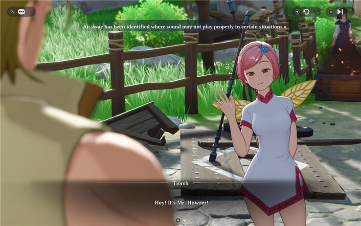 Een melding in het spel in The Seven Deadly Sins: Origin waarschuwt dat het geluid in bepaalde situaties mogelijk niet goed wordt afgespeeld.