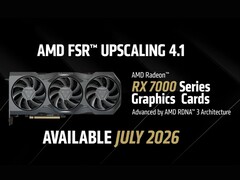 Een screengrab van AMD's FSR 4.1 INT8 aankondiging voor RX 7000-serie GPU's