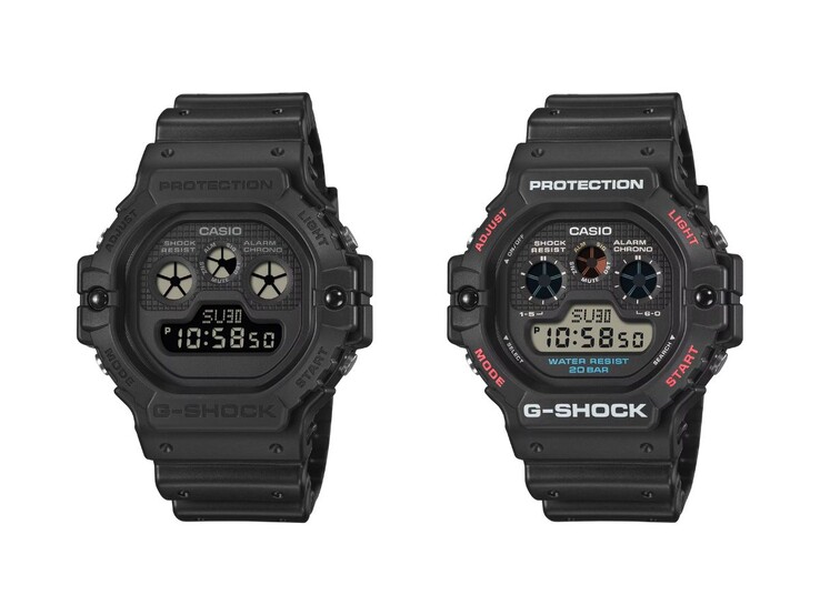 De Casio G-Shock DW-5900UBB-1 (links) en DW-5900U-1 (rechts) horloges. (Afbeeldingsbron: Casio)