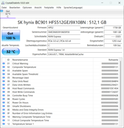 CrystalDiskInfo van de HFS512GEJ9X108N 