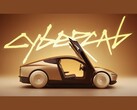 Een schermafbeelding uit een promotievideo van de Tesla CyberCab, waarop het voertuig in zijaanzicht te zien is