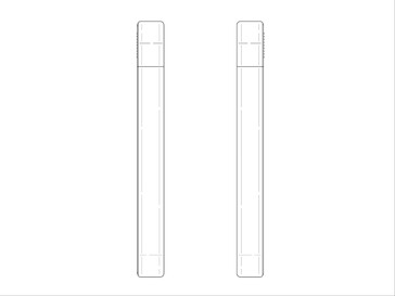 Zijprofiel van de vermeende oprolbare telefoon van Samsung volgens gemeld patent. (Afbeeldingsbron: DomoAI en xleaks7)
