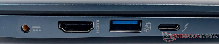 Links: 1x voeding, 1x HDMI, 1x USB Type-A Gen 3.2, 1x USB Type-C met Thunderbolt 4