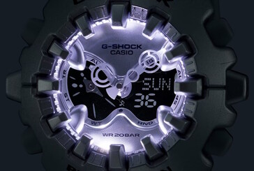 De GA-V01 maakt gebruik van dubbele Super Illuminator LED's met hoge helderheid om de wijzerplaat te verlichten. (Afbeeldingsbron: Casio)