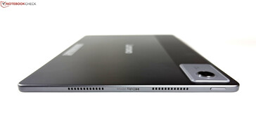 Links: 2x luidsprekers, aan/uit-knop