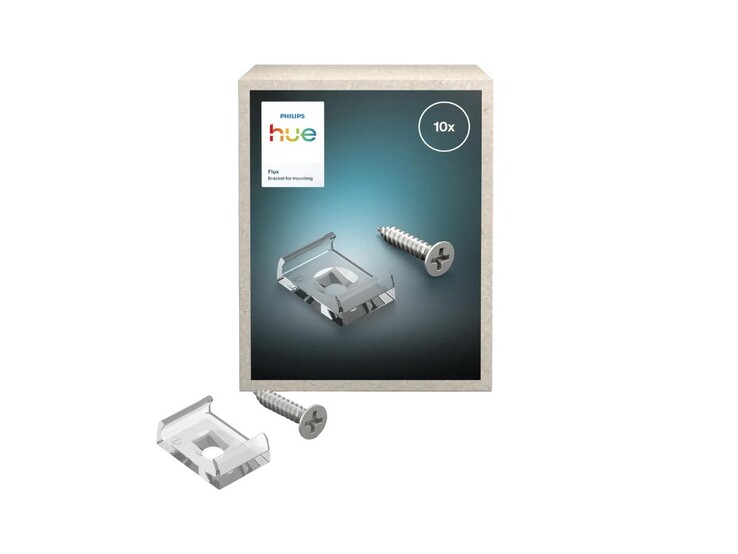 De Philips Hue Flux beugel voor montage 10x. (Afbeeldingsbron: Philips Hue via OBI)