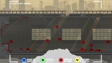 Afgebeeld: Een gameplay screenshot van Super Meat Boy.