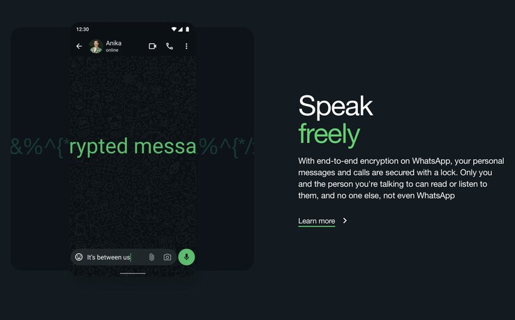 WhatsApp beweert dat chats van gebruikers end-to-end gecodeerd zijn - de nieuwste rechtszaak beweert het tegenovergestelde. (Afbeeldingsbron: WhatsApp)