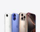Promotieafbeelding met de camera's voor alle iPhone 16-varianten tegen grijze achtergrond. (Afbeelding Bron: Apple)