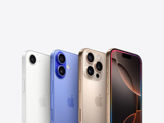 Promotieafbeelding met de camera's voor alle iPhone 16-varianten tegen grijze achtergrond. (Afbeelding Bron: Apple)