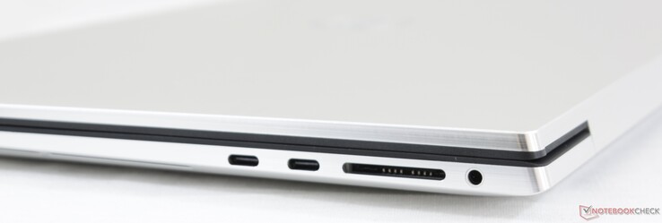 Rechterkant: 2x USB Type-C + Thunderbolt 3, SD kaartlezer, 3.5 mm gecombineerde audiopoort