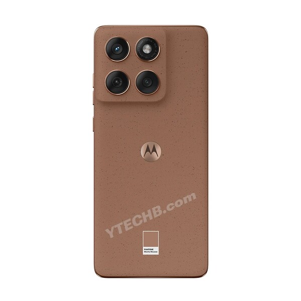 Achteraanzicht van de Motorola Edge 60 Fusion in Pantone Mokka Mousse. (Afbeeldingsbron: Ytechb)