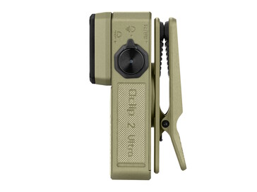 De zaklampen uit de Olight Oclip 2-serie zijn aan de zijkant voorzien van een draaiknop en een aan/uit-knop.