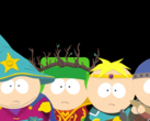 De jongens maken zich klaar voor de strijd in South Park: The Stick of Truth, elk in hun eigen fantasierol - tovenaar, druïde, paladijn en krijger (Afbeelding bron: via South Park Wiki / Fandom, geüpload door Gastropod - © Ubisoft / South Park Digital Studios)