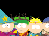 De jongens maken zich klaar voor de strijd in South Park: The Stick of Truth, elk in hun eigen fantasierol - tovenaar, druïde, paladijn en krijger (Afbeelding bron: via South Park Wiki / Fandom, geüpload door Gastropod - © Ubisoft / South Park Digital Studios)