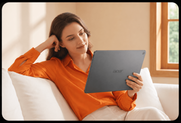 De Acer A543-tablet in gebruik