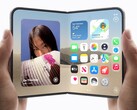 Twee handen houden elk een iPhone Duo vast, één dichtgevouwen en één opengevouwen