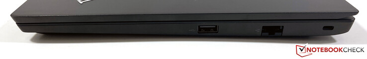 Right side: USB-A 2.0, Gigabit-Ethernet, Kensington Security Slot